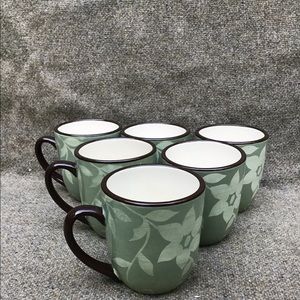 6 Pfaltzgraff Patio Garden Coffee Mugs